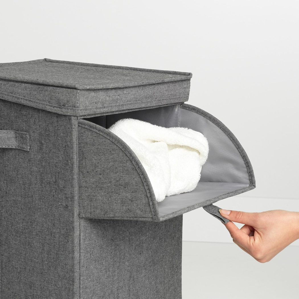 Brabantia Siyah Kumaş Çift Fonksiyon Kapaklı Çamaşır Sepeti 35 L