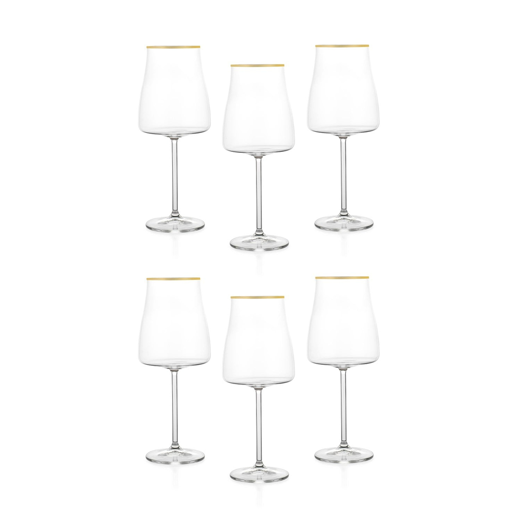 Schafer Alex Ayaklı Kadeh 400 ML 6 Parça-Altın
