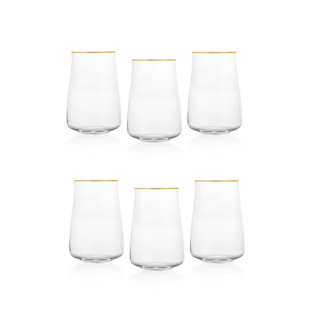 Schafer Alex Meşrubat Bardağı 400 ML 6 Parça-Altın