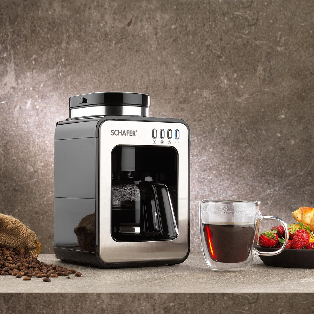 Schafer Barista Öğütücülü Filtre Kahve Makinesi-Siyah