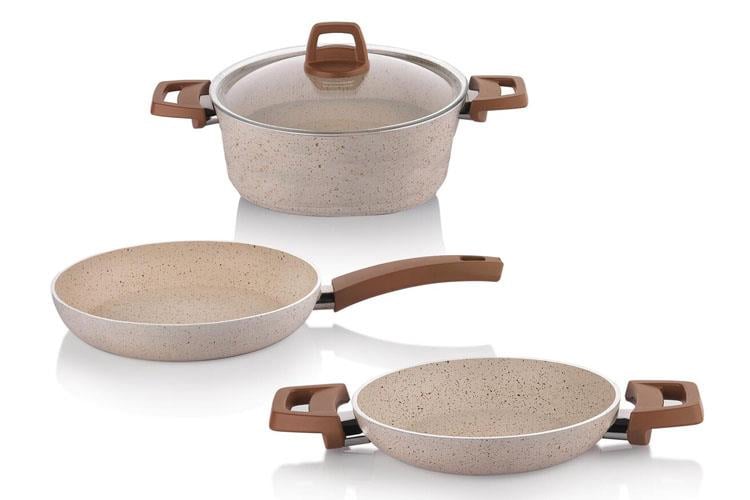 Schafer Dark Storm 3 lü Set Tencere 18Cm+Sahan 18Cm+Tava18Cm