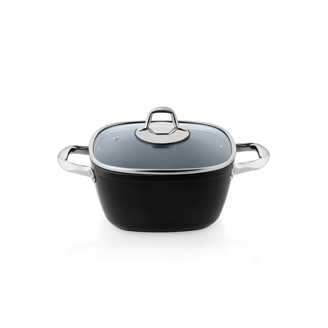 Schafer Gastronomie Master Seramik Derin Tencere 24Cm-Siyah/Gri