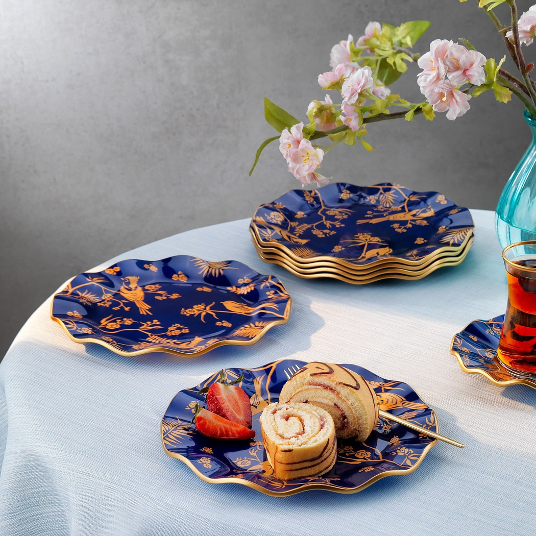 Schafer Golden Bird Pasta Servis Seti 6 Parça-Lacivert