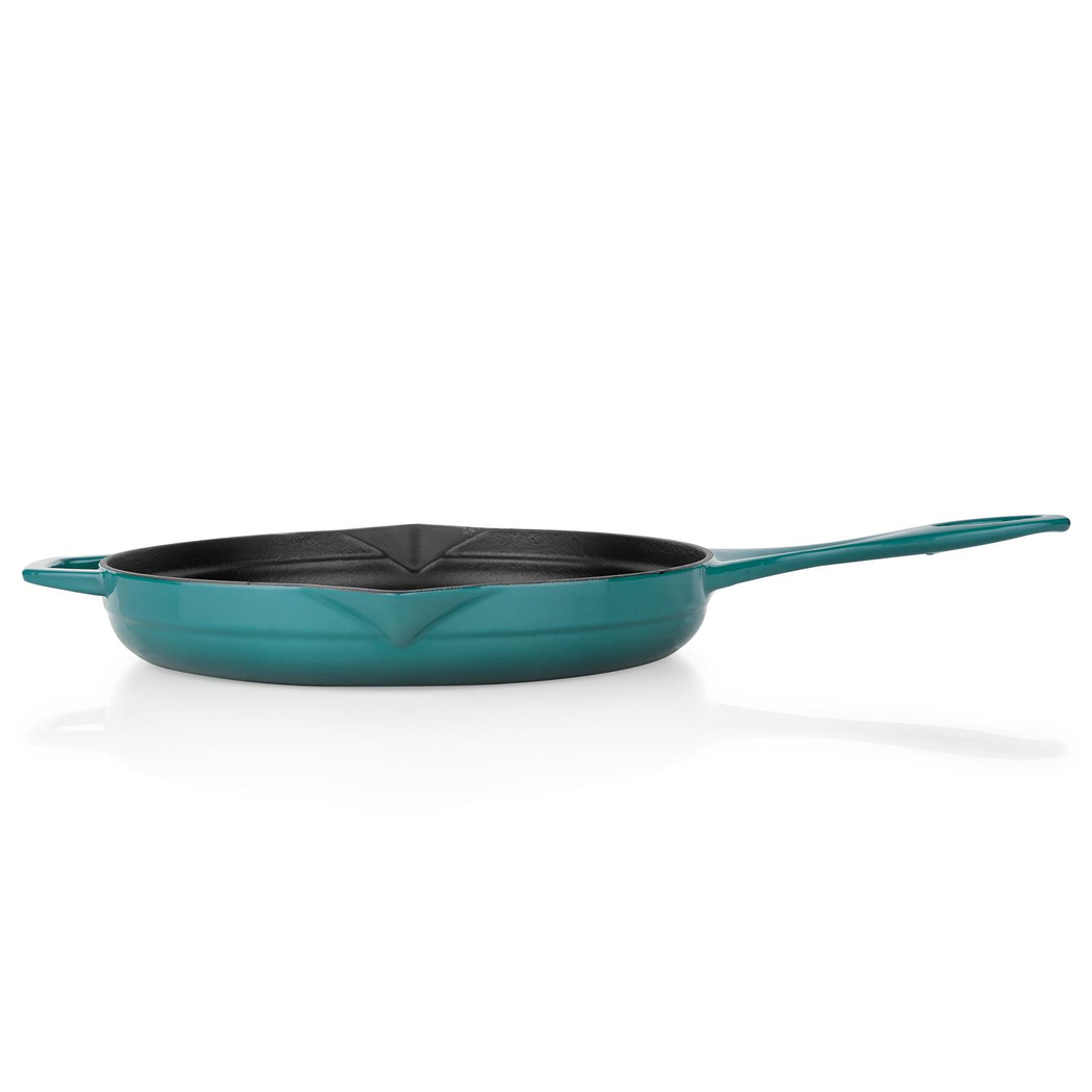 Schafer Guss Chef Döküm Yuvarlak Grill Tava 28Cm-Turkuaz