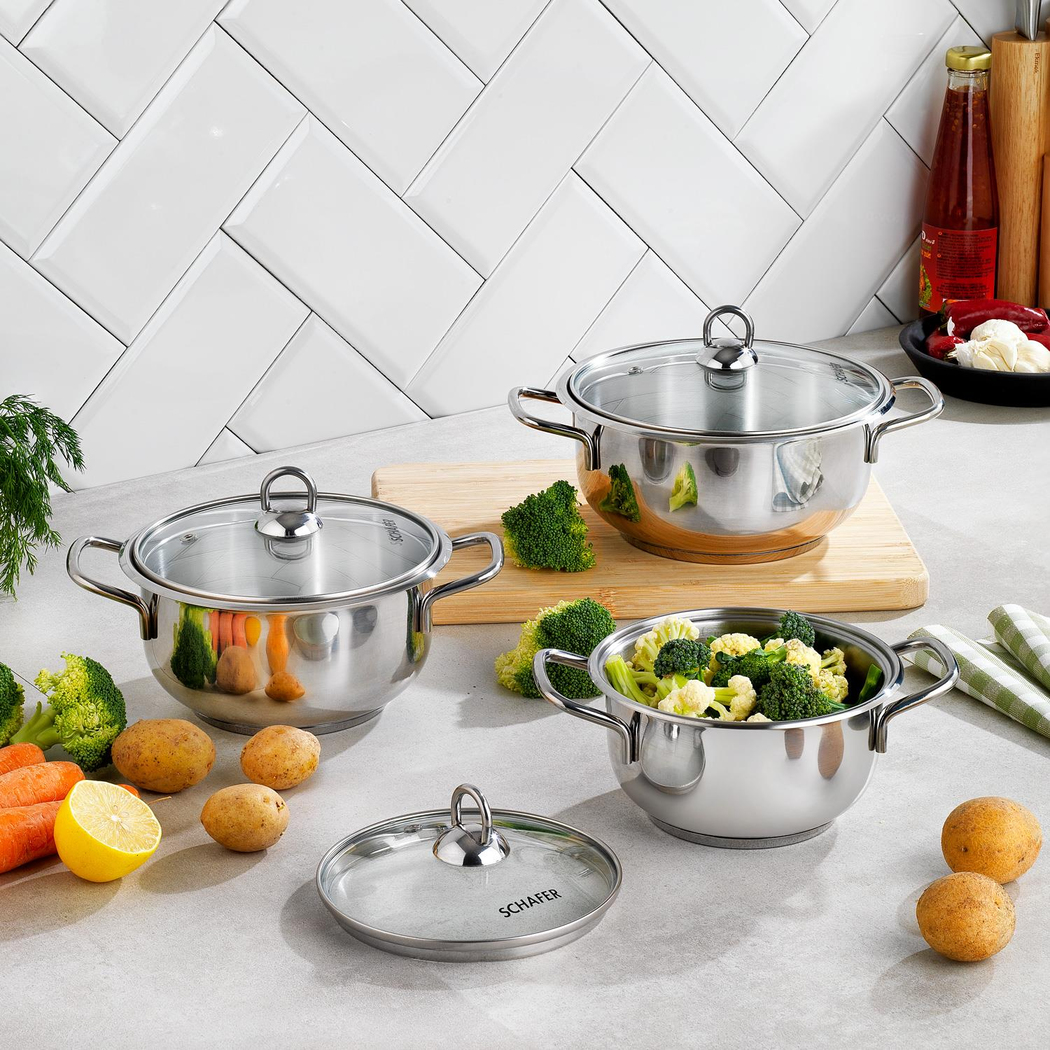 Schafer Gustava Kapaklı Güveç Set-6 Parça -Inox