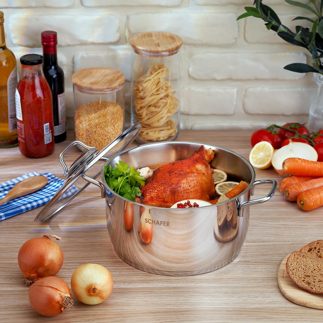 Schafer Held Çelik Derin Tencere 24 Cm 2 Parça-Inox