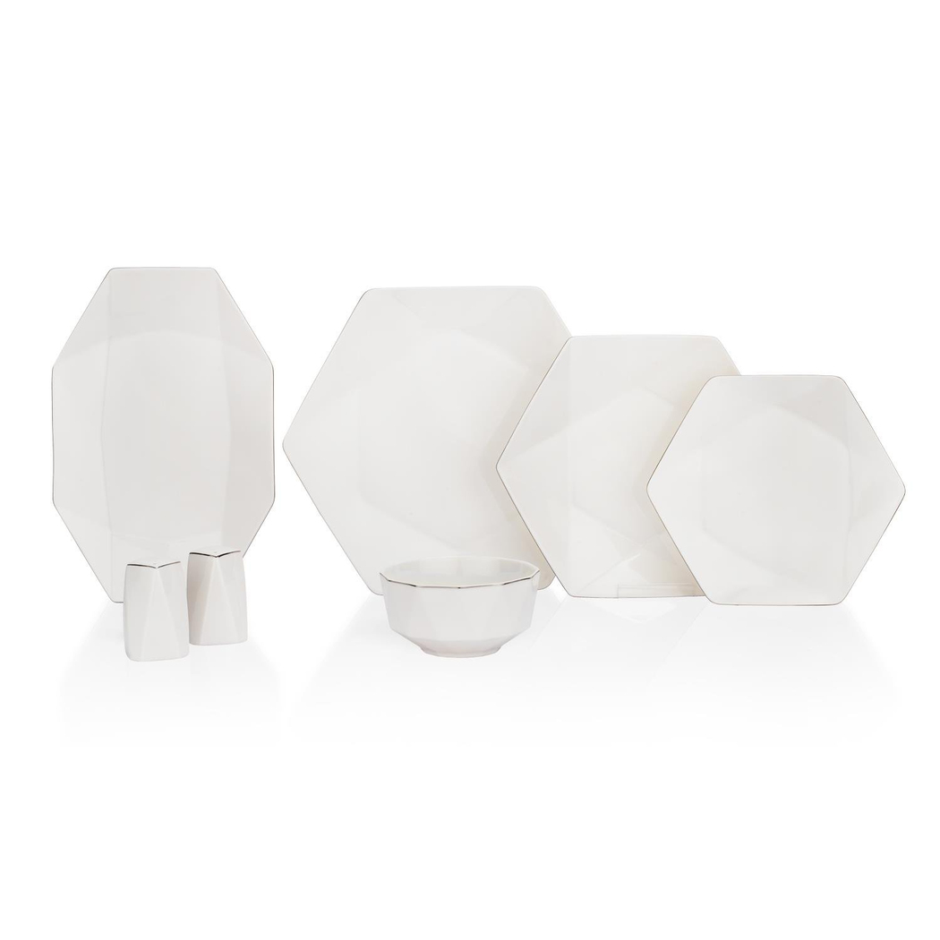 Schafer Hexa Yemek Takımı 56 Parça-Platin