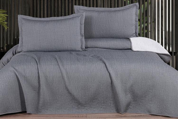 Schafer Home Basic Çift Kişilik Yatak Örtüsü Seti-Gri