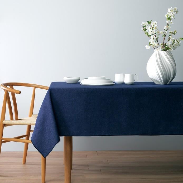 Schafer Home Bianca Keten Polyester Masa Örtüsü 160x250 Cm-Lacivert