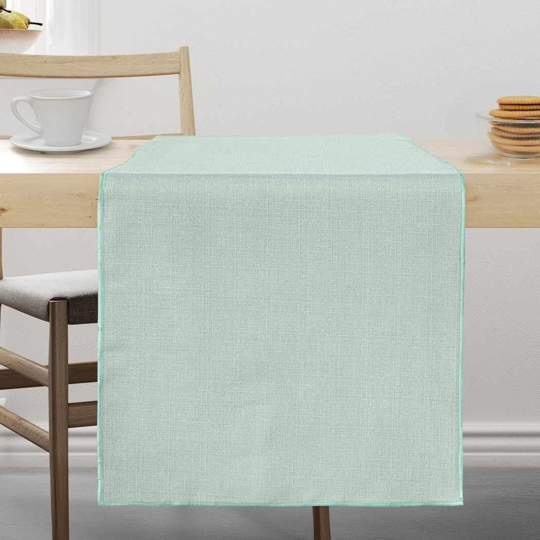 Schafer Home Bianca Keten Polyester Runner 40x160 Cm-Mint Yeşili