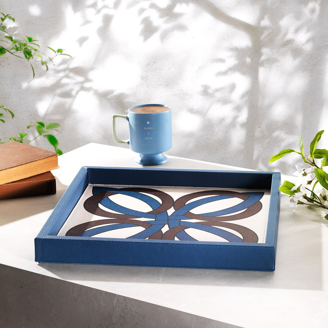 Schafer Home Fame Dairesel Baskılı Tepsi 35x35 Cm 1 Parça-Mavi