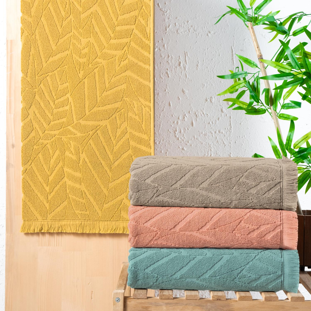 Schafer Home Modern Jakarlı Havlu 70x140 Cm-Hardal