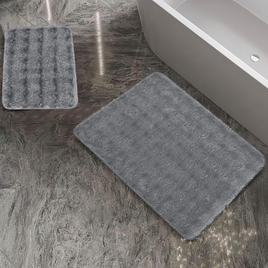 Schafer Home Pia 2 li Peluş Banyo Paspası-Gri