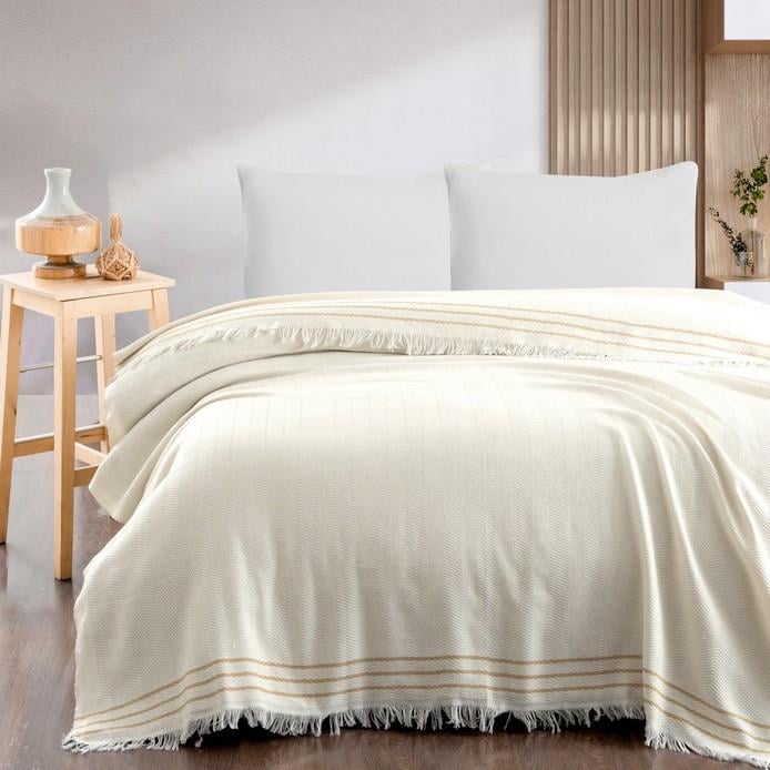Schafer Home Rena Çift Kişilik Pike 200x230-Ekru/Hardal
