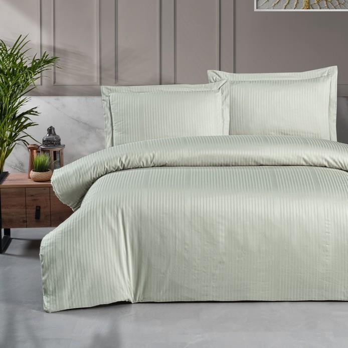 Schafer Home Shine Çizgili Pamuk Saten Çift Kişilik Nevresim Takımı-4 Parça