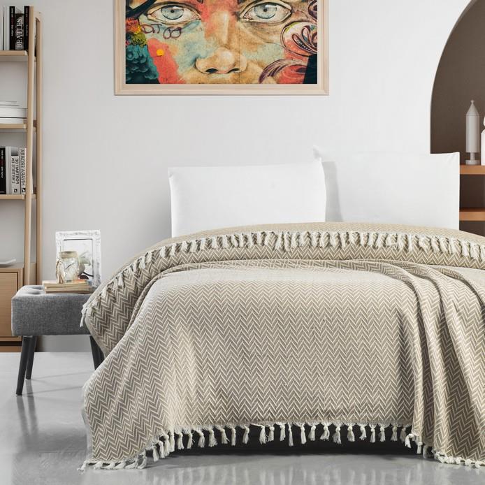 Schafer Home Stripe 200x220 Pike 1 Parça-Bej
