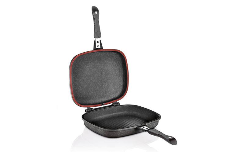 Schafer Kare Double Grill Pan 34Cm-2 Parça-Siyah