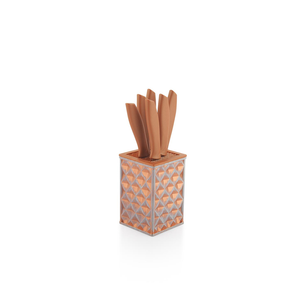 Schafer Quick Chef Standlı Bıçak Seti 7 Parça-Rosegold02