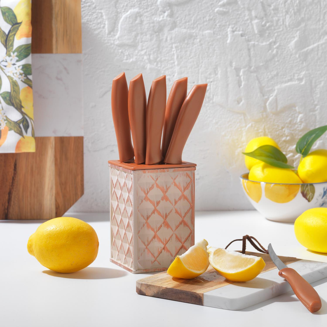 Schafer Quick Chef Standlı Bıçak Seti 7 Parça-Rosegold02