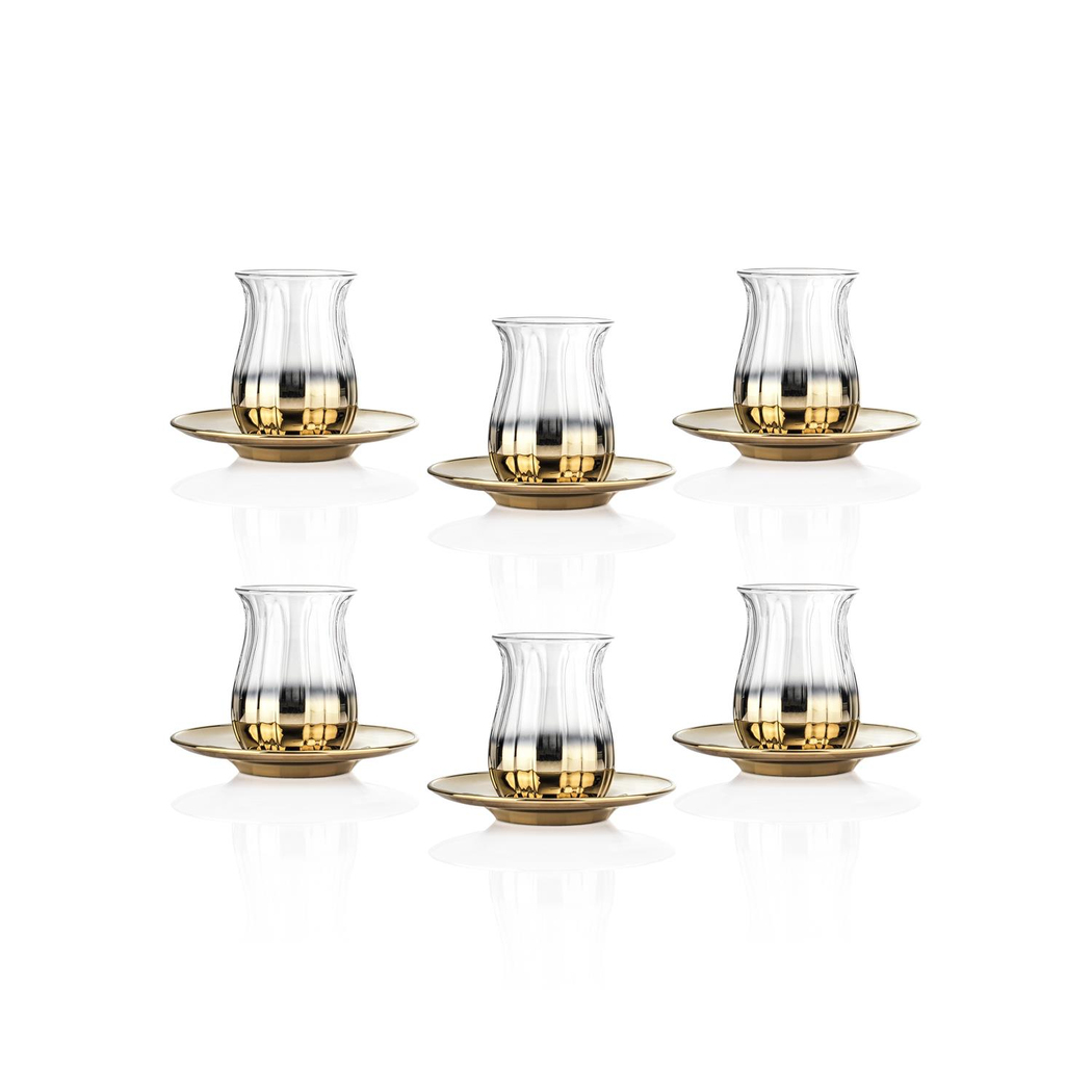 Schafer Supreme 6 Kişilik Çay Seti 12 Parça-Gold
