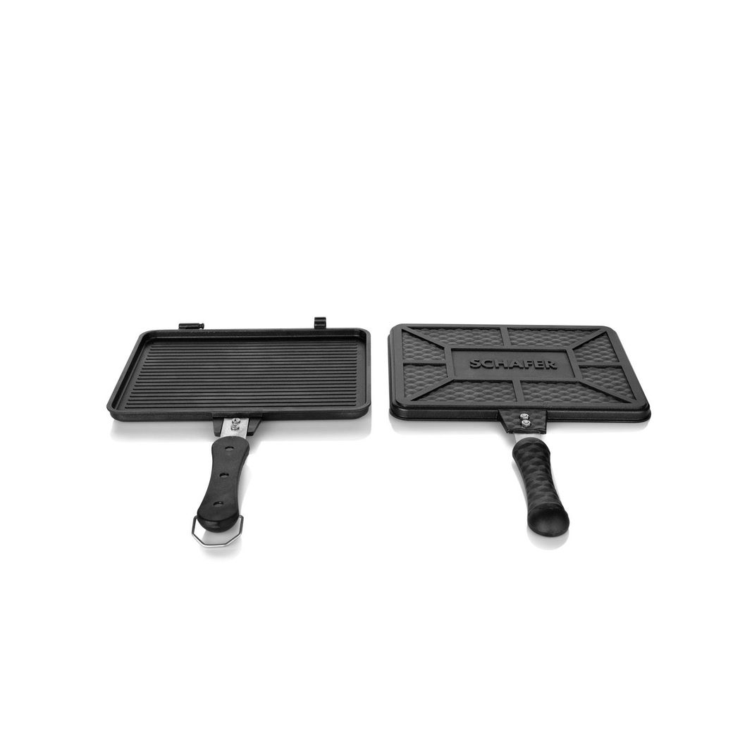 Schafer Tastemake Döküm Ocak Üstü Tost Izgara 20x26 Cm-2 Parça