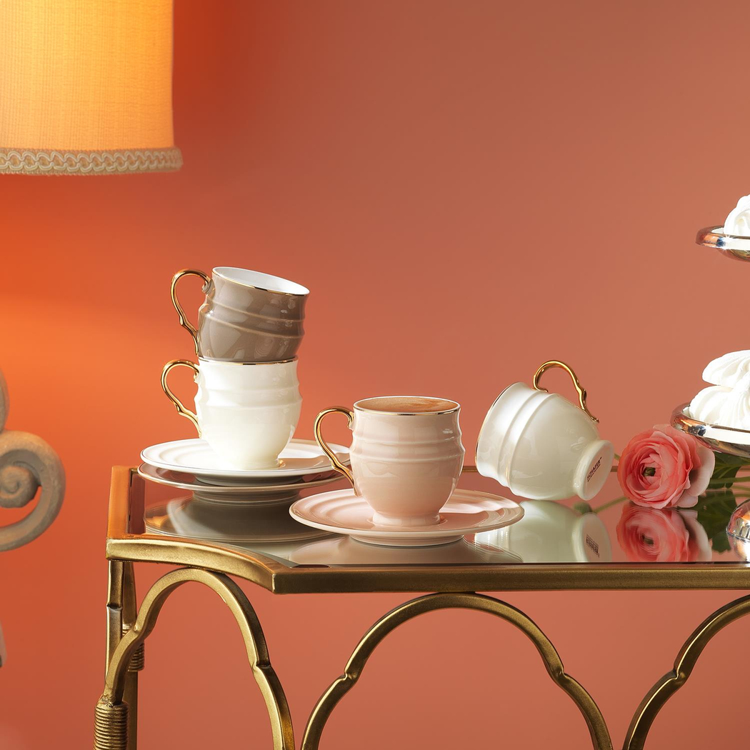 Schafer Vogue 6 Kişilik Kahve Fincan Takımı 12 Parça-Asorti01