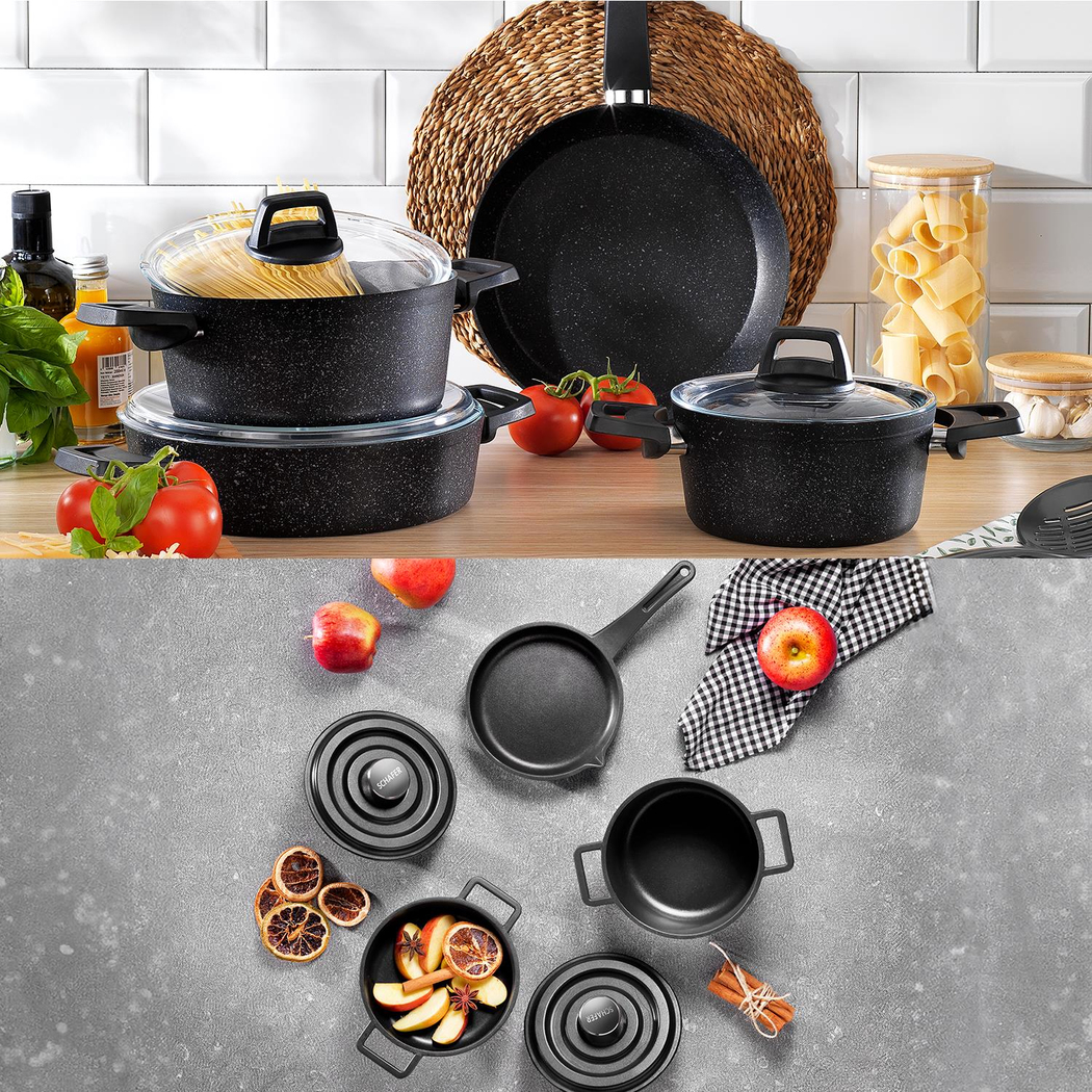 Set-57//786673//858424  -  Schafer Dark Storm Pro Granit 12 Parça Tencere Seti