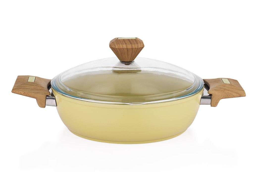 Schafer Fiesta Seramik Basık Tencere 24 Cm-Yeşil