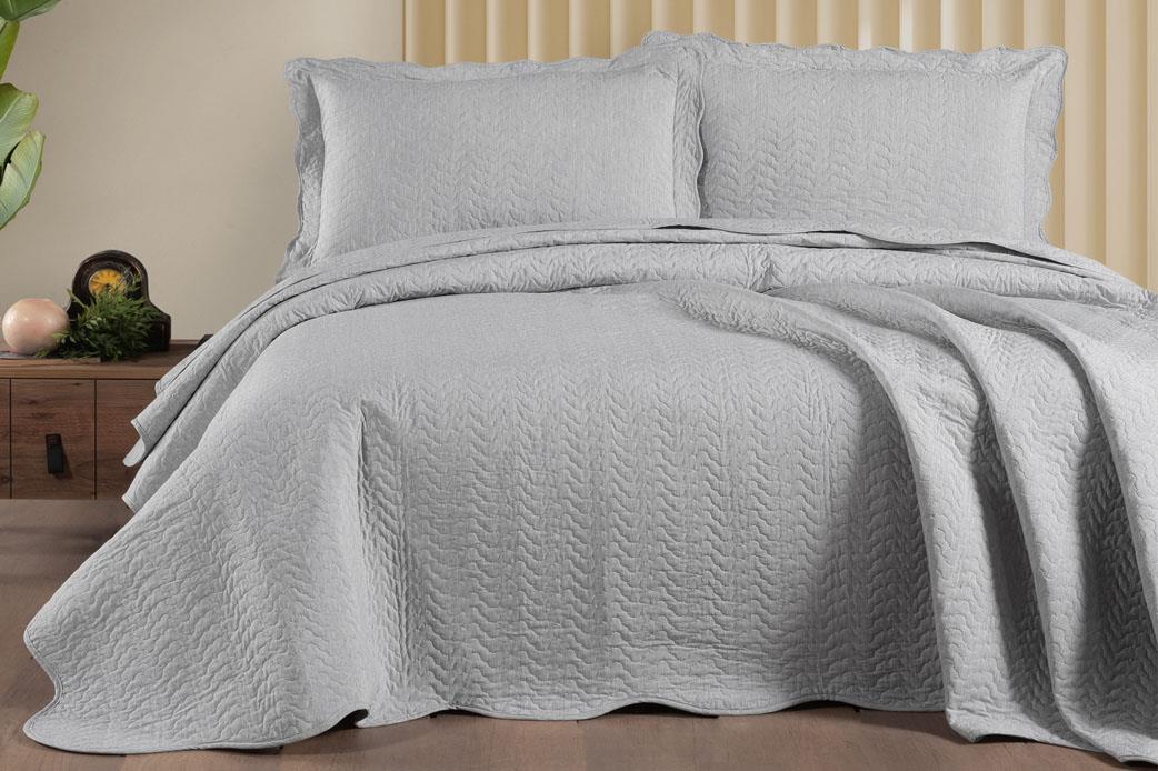 Schafer Home Elegance Yatak Örtüsü Seti 3 Parça-Gri