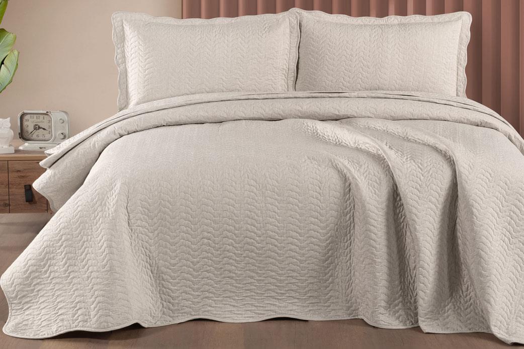Schafer Home Elegance Yatak Örtüsü Seti 3 Parça-Bej