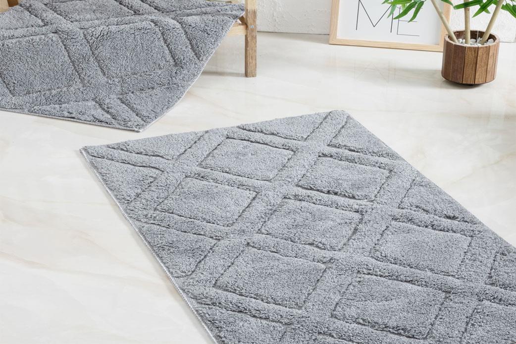 Schafer Home Elly Tafting 2 li Banyo Paspası 60x100-50x60-Antrasit