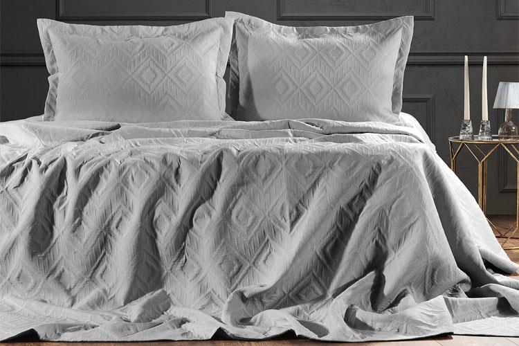 Schafer Home Glamour Yatak Örtüsü Seti 3 Parça-Gri