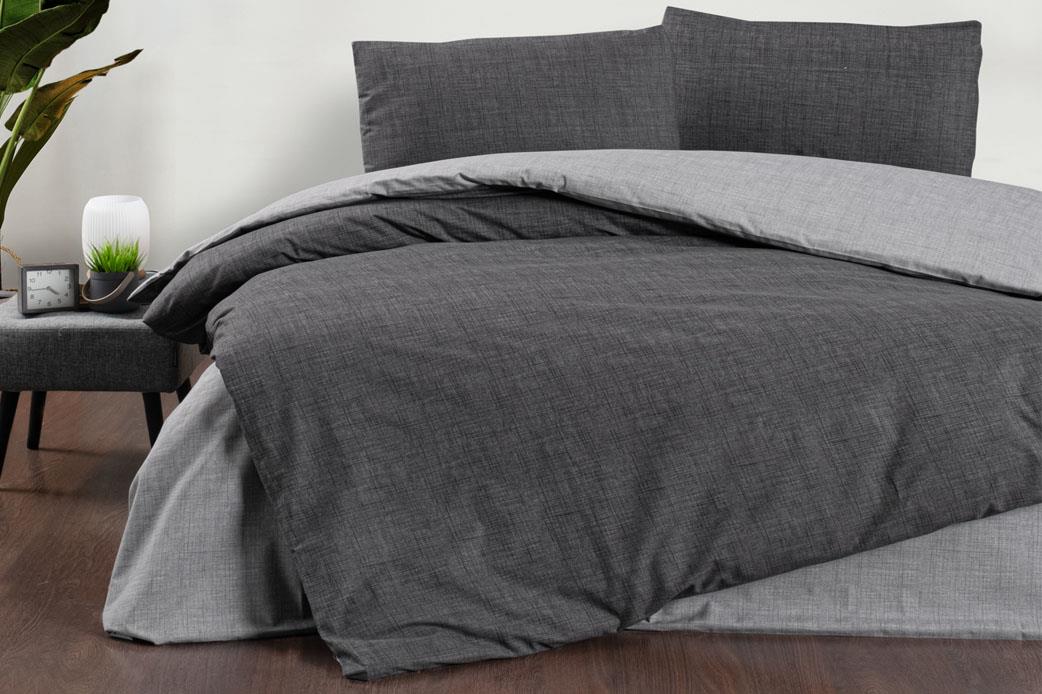 Schafer Home Perry Çift Kişilik Nevresim Takımı 4 Parça-Antrasit