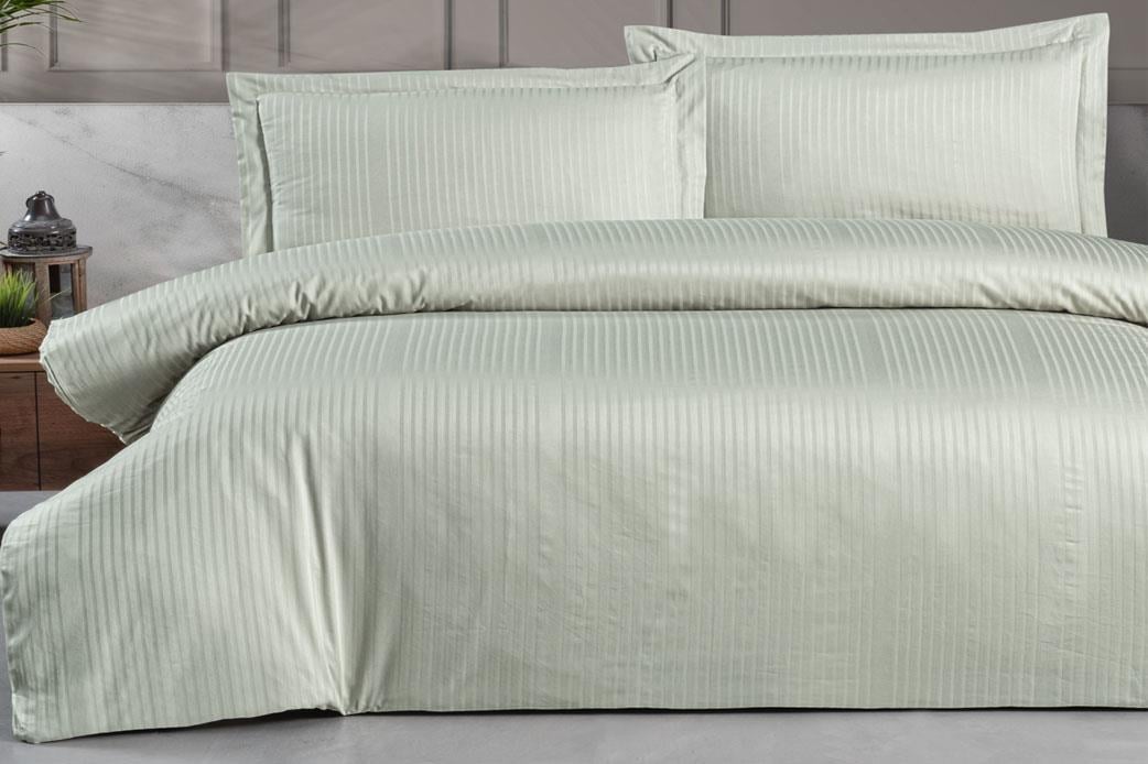 Schafer Home Shine Çizgili Pamuk Saten Çift Kişilik Nevresim Takımı-4 Parça