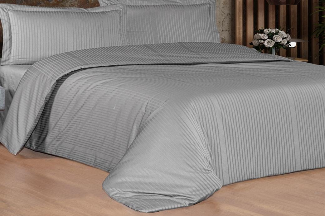 Schafer Home Shine Çizgili Pamuk Saten Çift Kişilik Nevresim Takımı-4 Parça