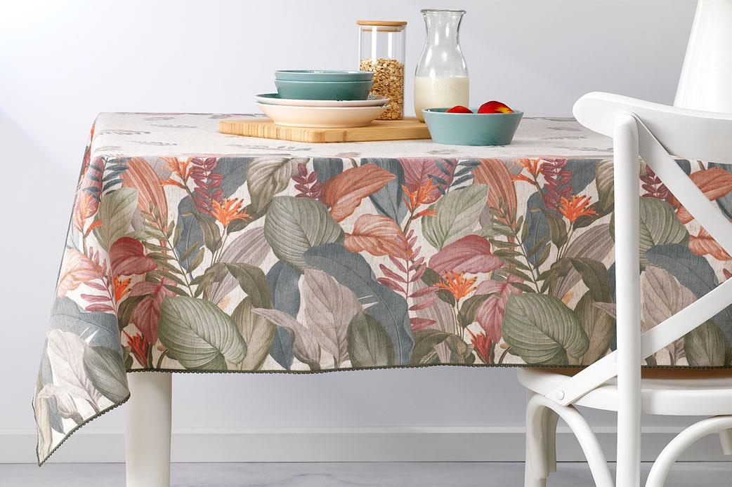 Schafer Home Tropical Poly Linen Masa Örtüsü 150x220-Yeşil