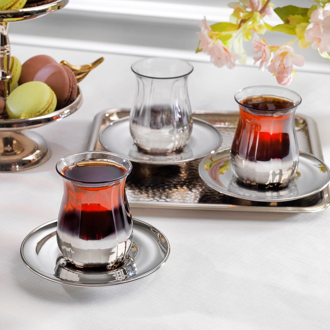 Schafer Supreme 6 Kişilik Çay Seti-12 Parça-Platin