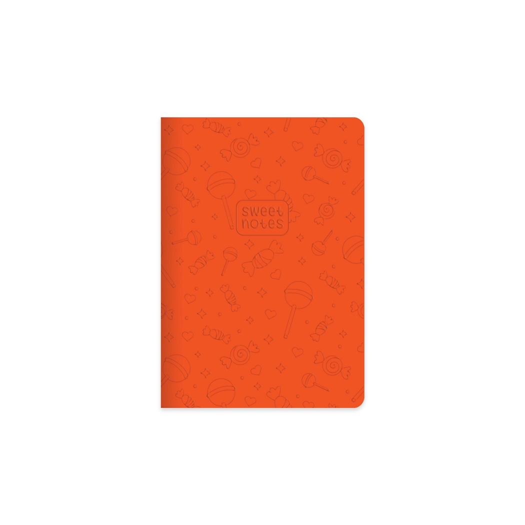 14x20 Ciltli Termo Deri Kapak Çizgili Neon Şeker Defter - Turuncu