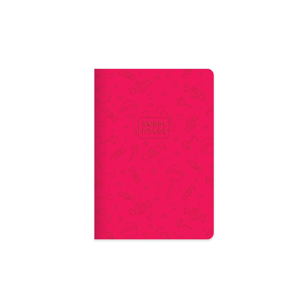 14x20 Ciltli Termo Deri Kapak Çizgili Neon Şeker Defter - Pembe
