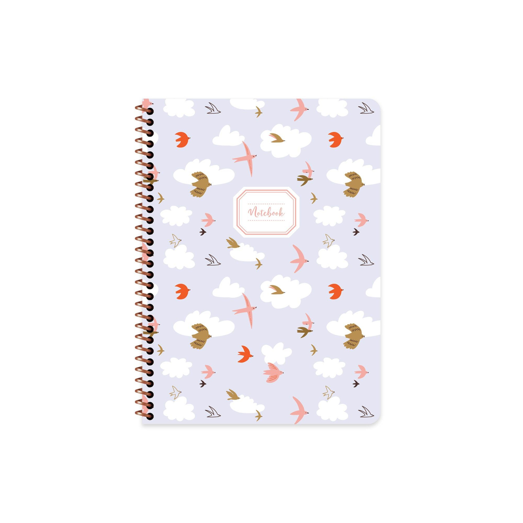 16,5x22,5 Spiralli Karton Kapak Çizgili Hayvanlar Defter - Kuş