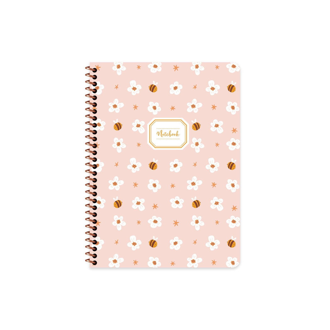 16,5x22,5 Spiralli Karton Kapak Kareli Hayvanlar Defter - Arı