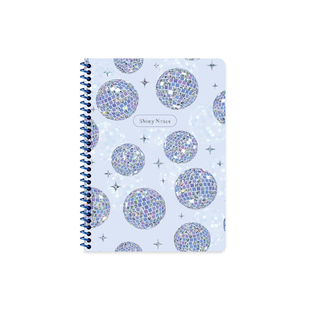 16,5x22,5 Spiralli Karton Kapak Kareli Işıltı Defter - Mavi