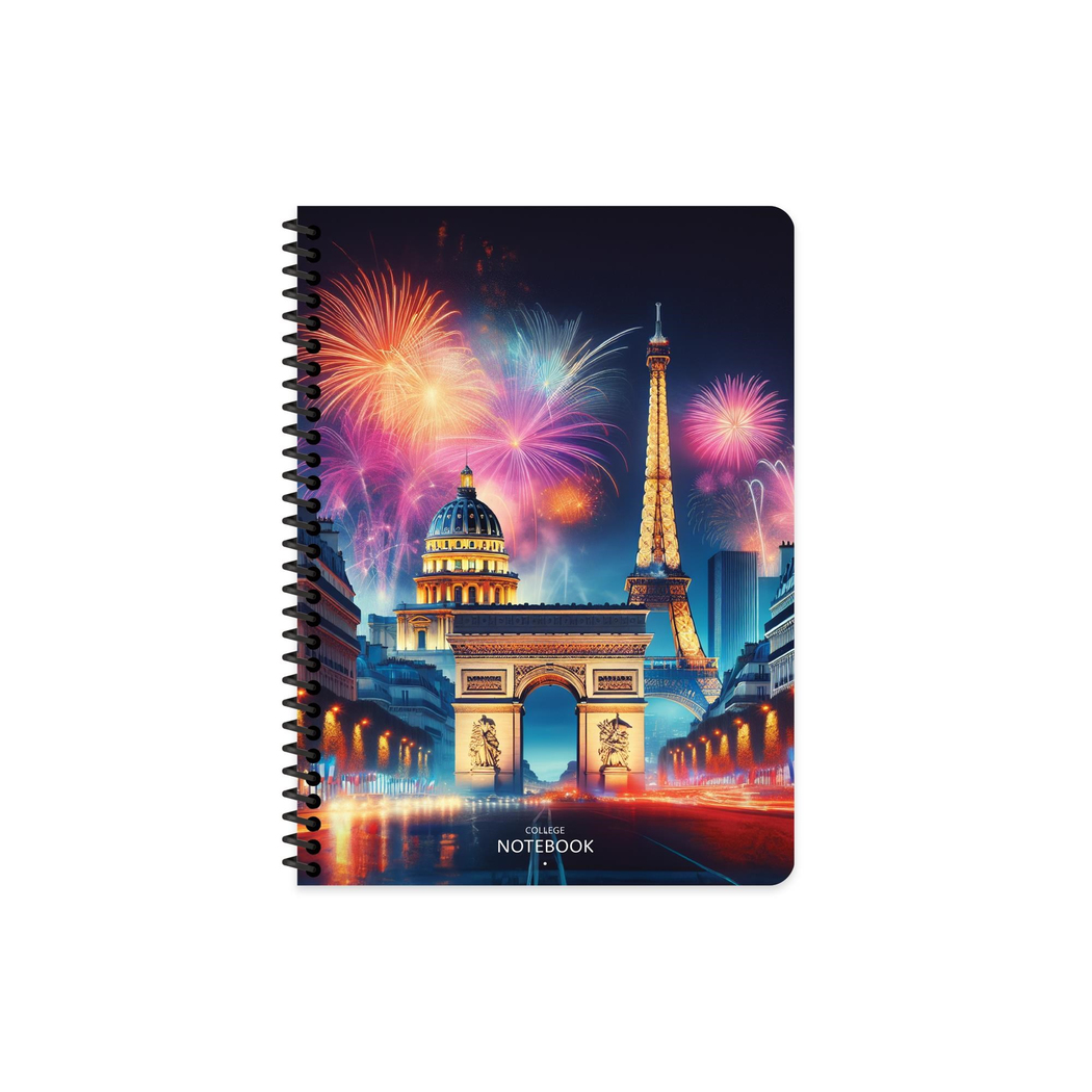 16,5x22,5 Spiralli PP Kapak Çizgili City Defter - Paris