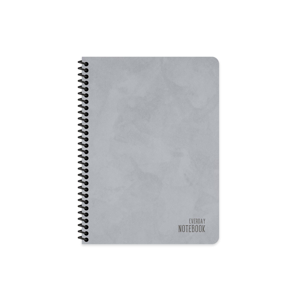 16,5x22,5 Spiralli Sert Kapak Çizgisiz Defter - Gri
