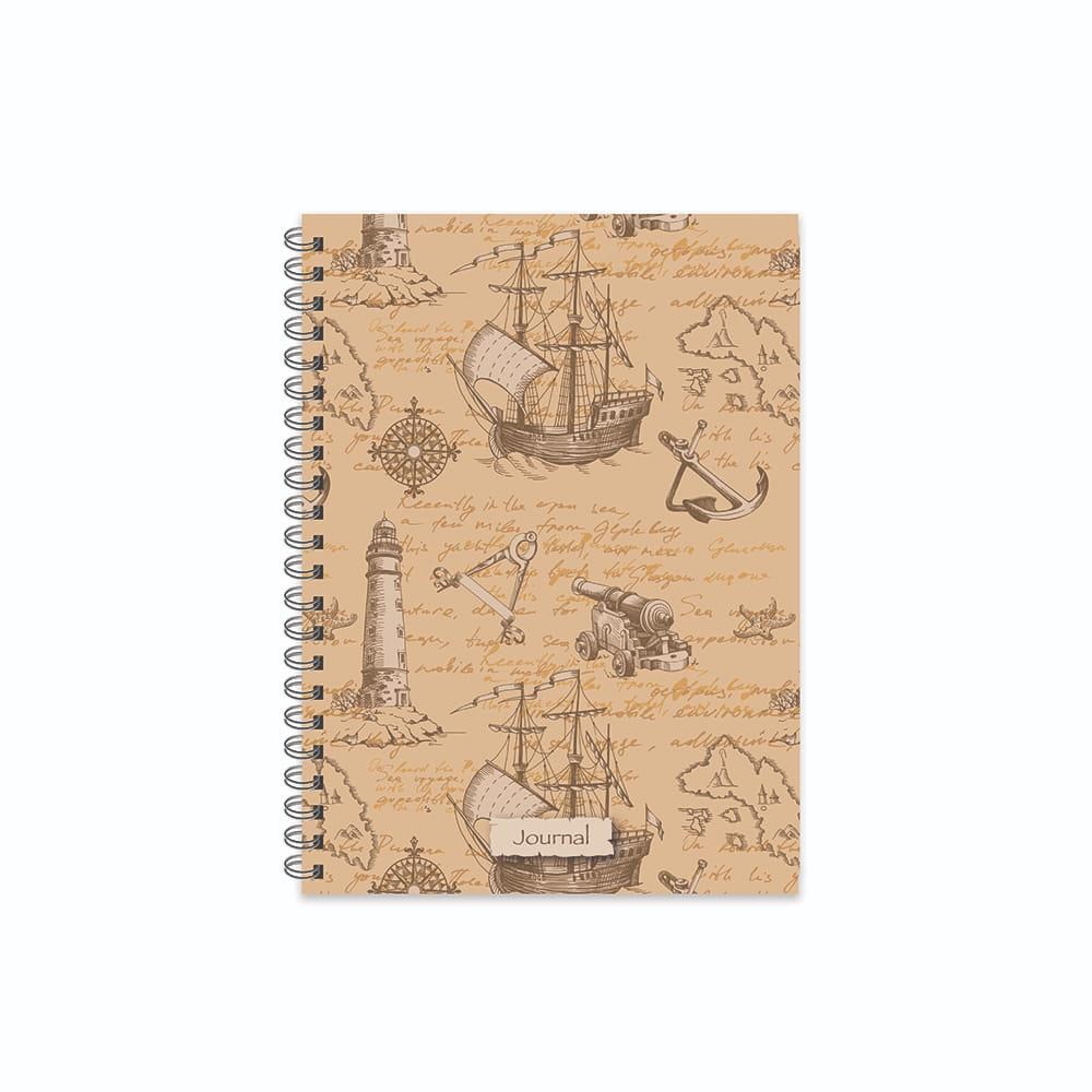 16,5x22,5 Spiralli Sert Kapak Kareli Journal Defter - No:04