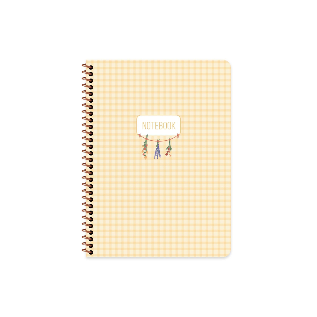 16,5x22,5 Spiralli Sert Kapak Pötikare Çizgili Defter - Sarı