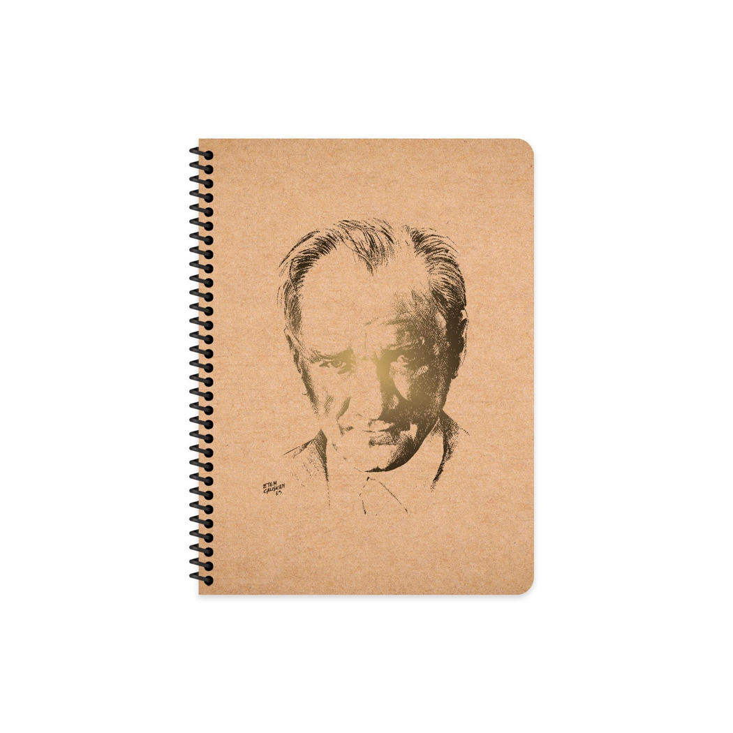 16,5x22,5 Spiralli Sert Karton Kapak Çizgisiz Funky Atatürk Defter - No: 4