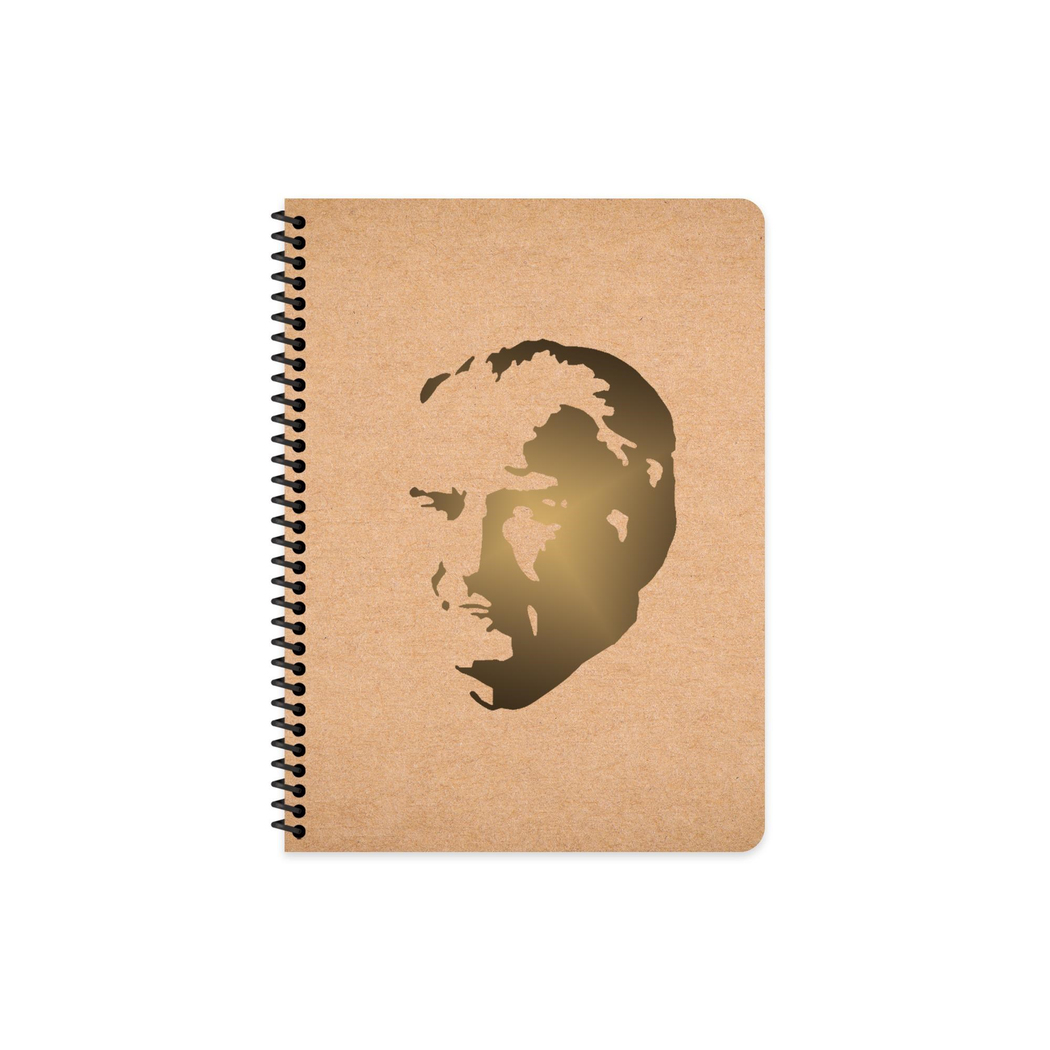 16,5x22,5 Spiralli Sert Karton Kapak Çizgisiz Funky Atatürk Defter - No: 1