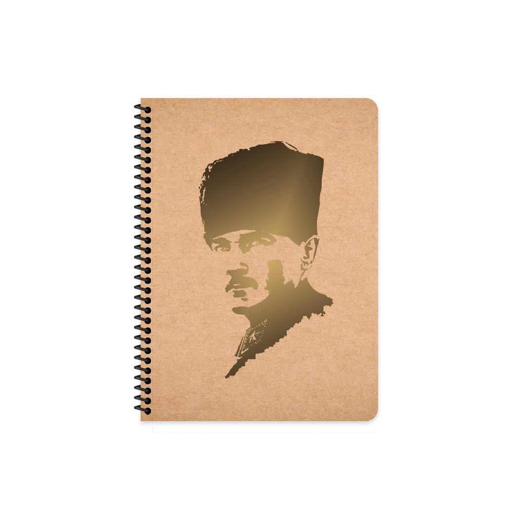 16,5x22,5 Spiralli Sert Karton Kapak Kareli Funky Atatürk Defter - No: 2