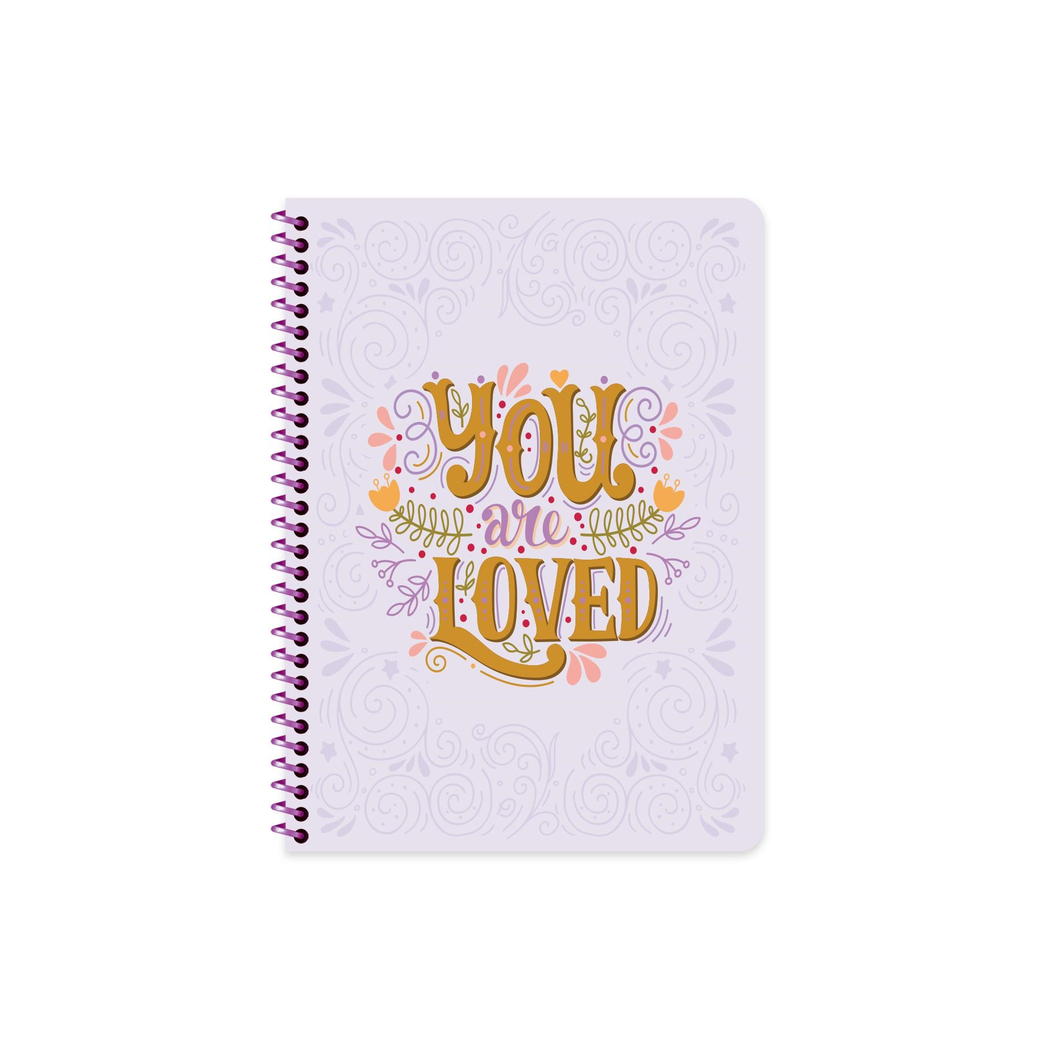 16,5x22,5 Tel Dikişli Plastik Kapak Kareli Motto Defter - Mor